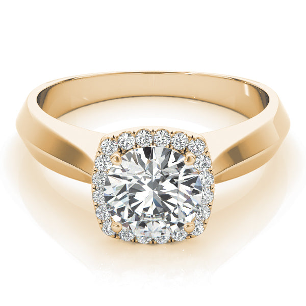 14K Yellow Gold 1 1/8 ct tw Halo Diamond Engagement Ring