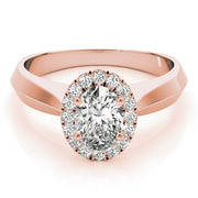 14K Rose Gold 1/2 ct tw Halo Diamond Engagement Ring