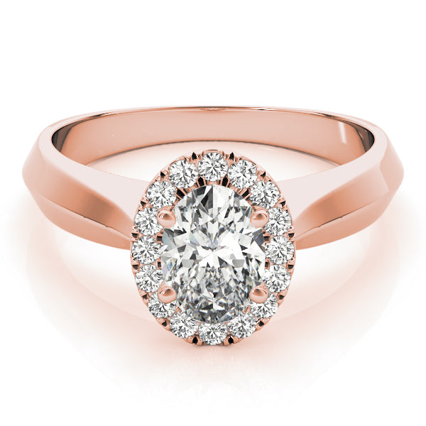 14K Rose Gold 1/2 ct tw Halo Diamond Engagement Ring
