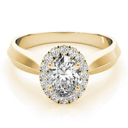 18K Yellow Gold 1/2 ct tw Halo Diamond Engagement Ring