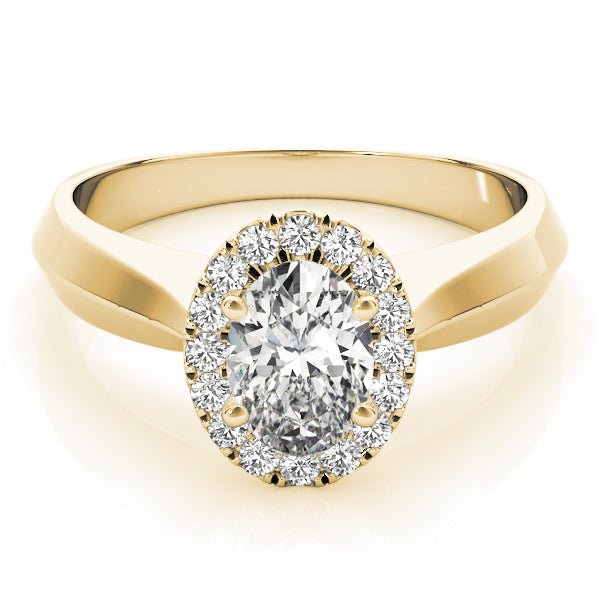 18K Yellow Gold 1/2 ct tw Halo Diamond Engagement Ring