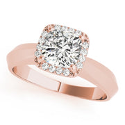 14K Rose Gold 1 ct tw Halo Diamond Engagement Ring
