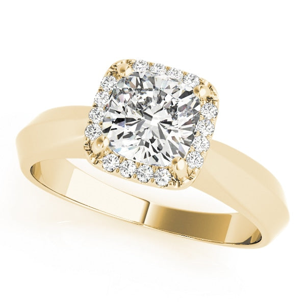 14K Yellow Gold 1 ct tw Halo Diamond Engagement Ring