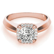 14K Rose Gold 1 ct tw Halo Diamond Engagement Ring