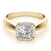 14K Yellow Gold 1 ct tw Halo Diamond Engagement Ring