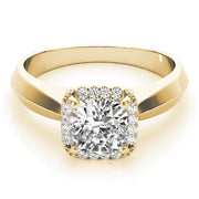 18K Yellow Gold 1 ct tw Halo Diamond Engagement Ring