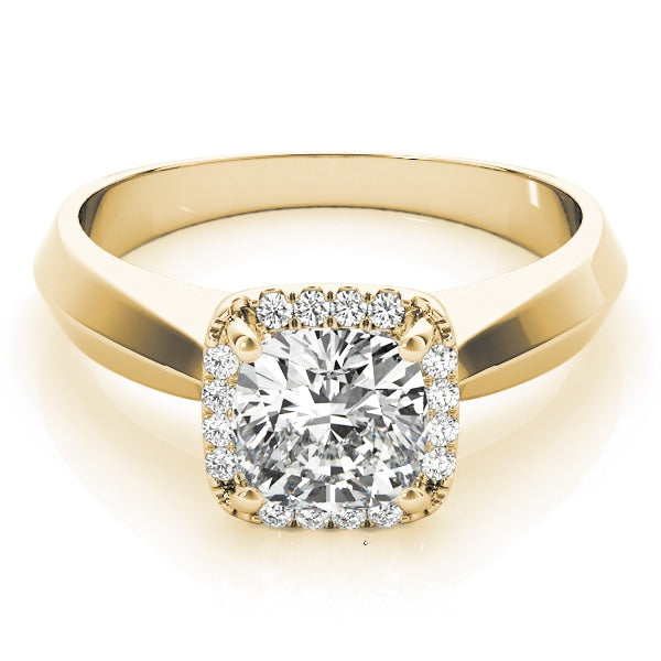 18K Yellow Gold 1 ct tw Halo Diamond Engagement Ring