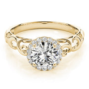 18K Yellow Gold 1 ct tw Halo Diamond Engagement Ring
