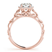 18K Rose Gold 1 ct tw Halo Diamond Engagement Ring