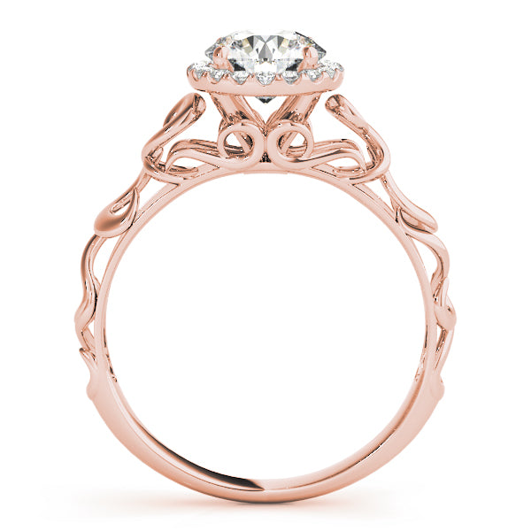 18K Rose Gold 1 ct tw Halo Diamond Engagement Ring