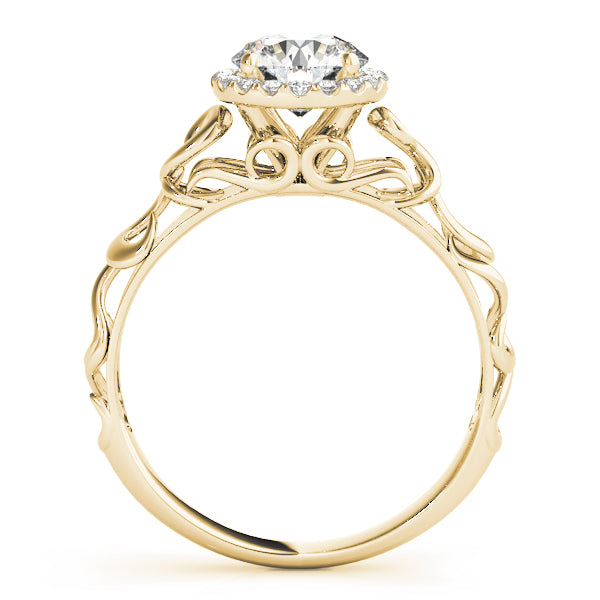18K Yellow Gold 1 ct tw Halo Diamond Engagement Ring