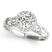 18K White Gold 1 ct tw Halo Diamond Engagement Ring