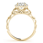 18K Yellow Gold 1 1/8 ct tw Halo Diamond Engagement Ring