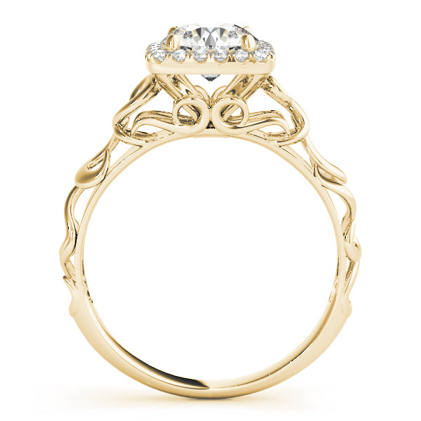 18K Yellow Gold 1 1/8 ct tw Halo Diamond Engagement Ring