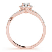 18K Rose Gold 1 1/4 ct tw Halo Diamond Engagement Ring