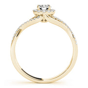 14K Yellow Gold 1 1/4 ct tw Halo Diamond Engagement Ring