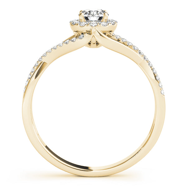 14K Yellow Gold 1 1/4 ct tw Halo Diamond Engagement Ring