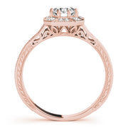 14K Rose Gold 1 1/4 ct tw Halo Diamond Engagement Ring