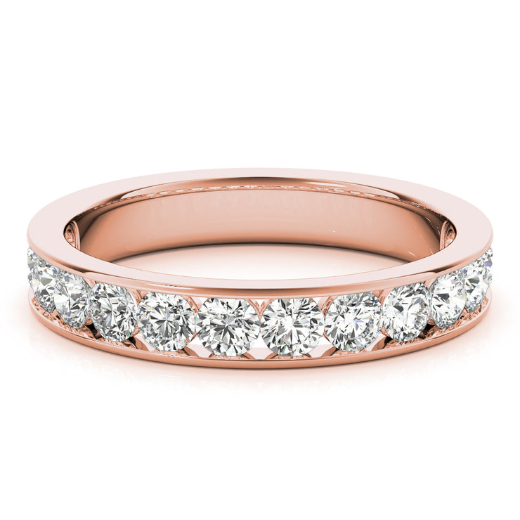 18K Rose Gold 1 ct tw Diamond Wedding Ring