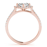 18K Rose Gold 1 1/3 ct tw Halo Diamond Engagement Ring