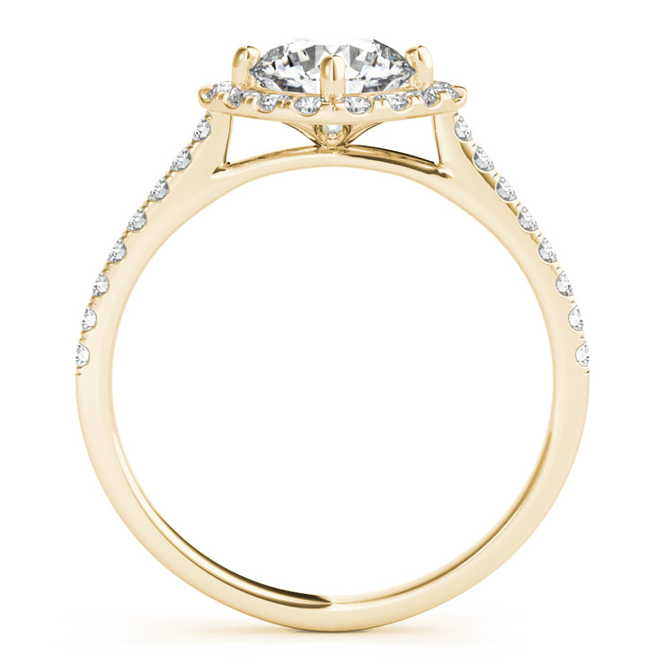 14K Yellow Gold 1 1/3 ct tw Halo Diamond Engagement Ring