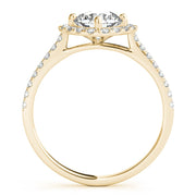 14K Yellow Gold 1 1/3 ct tw Halo Diamond Engagement Ring