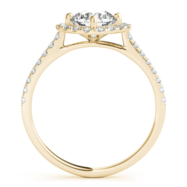14K Yellow Gold 1 1/3 ct tw Halo Diamond Engagement Ring