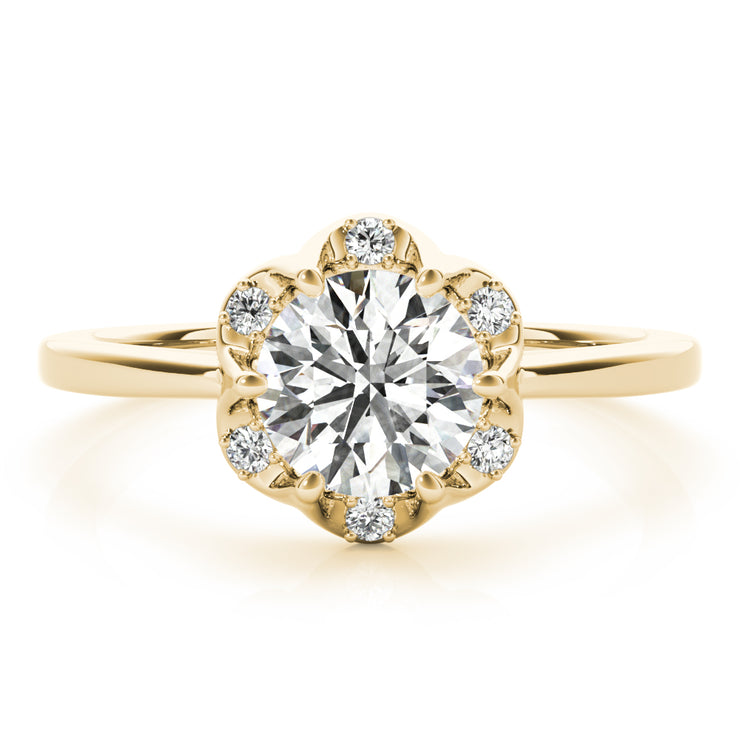 14K Yellow Gold 1 ct tw Halo Diamond Engagement Ring