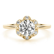 14K Yellow Gold 1 ct tw Halo Diamond Engagement Ring