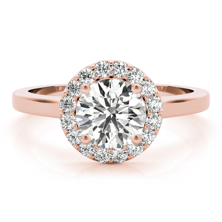 14K Rose Gold 1 1/4 ct tw Halo Diamond Engagement Ring
