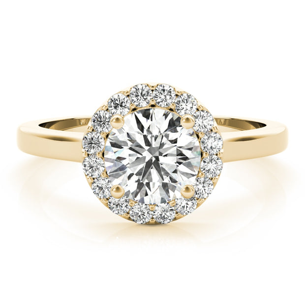18K Yellow Gold 1 1/4 ct tw Halo Diamond Engagement Ring
