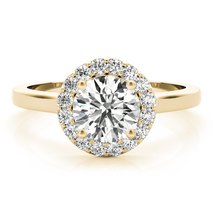 14K Yellow Gold 1 1/4 ct tw Halo Diamond Engagement Ring