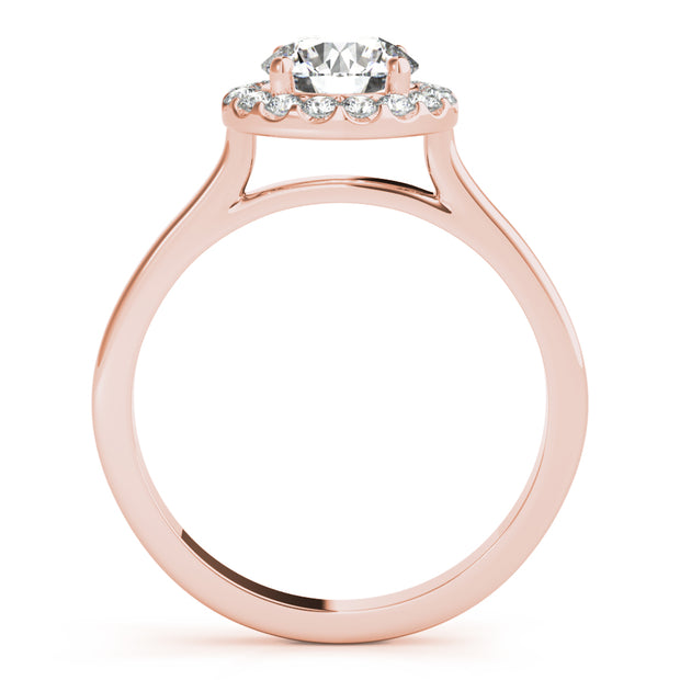 14K Rose Gold 1 1/4 ct tw Halo Diamond Engagement Ring