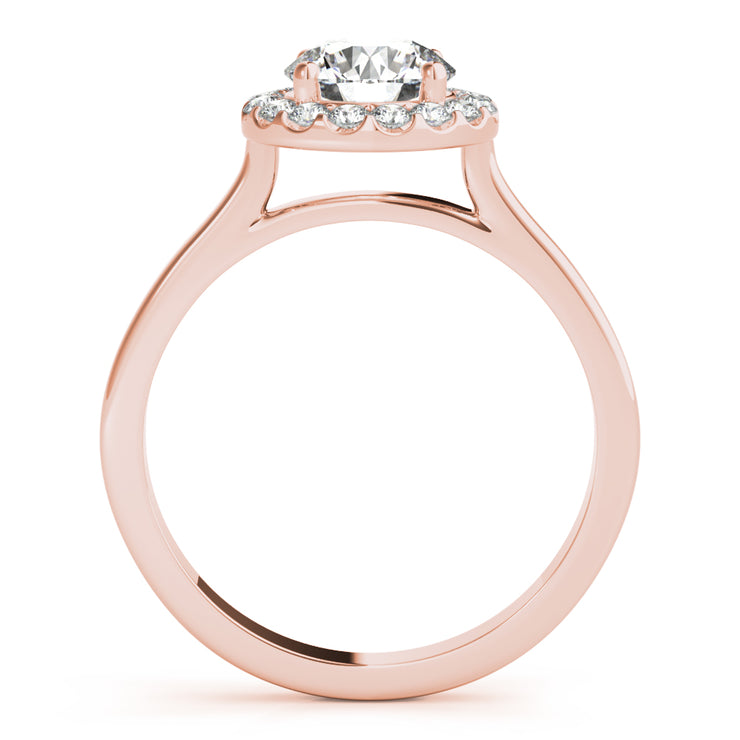 18K Rose Gold 1 1/4 ct tw Halo Diamond Engagement Ring