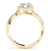 18K Yellow Gold 1 1/5 ct tw Halo Diamond Engagement Ring