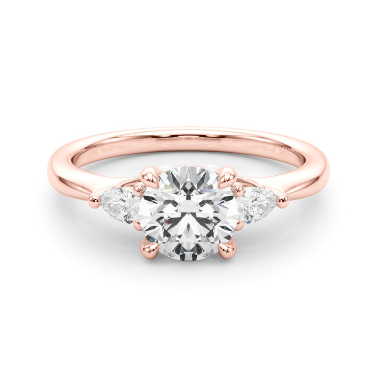 18K Rose Gold 1.22 ct Diamond Three-Stone Ring