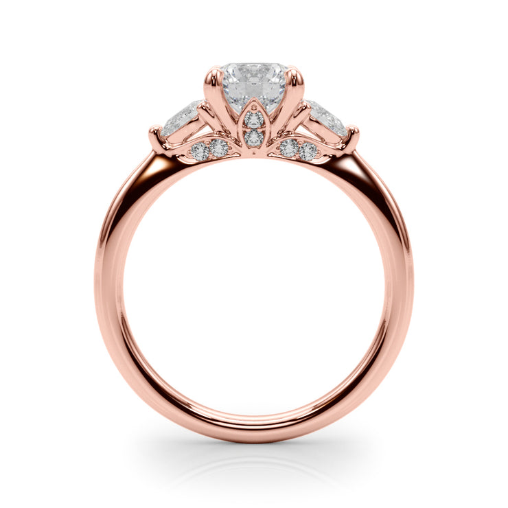 18K Rose Gold 1.22 ct Diamond Three-Stone Ring
