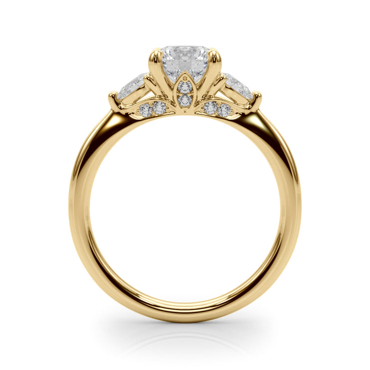 14K Yellow Gold 1.22 ctw Diamond Three-Stone Ring