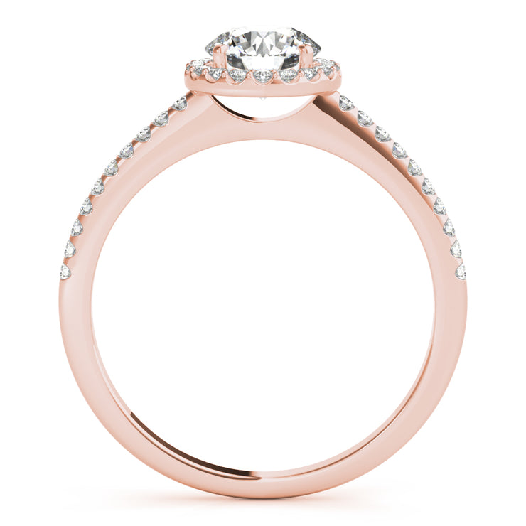 14K Rose Gold 5/8 ct tw Halo Diamond Engagement Ring