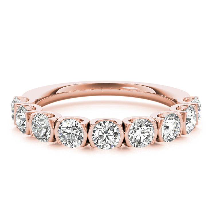 18K Rose Gold 3/4 ct tw Diamond Wedding Ring