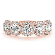 18K Rose Gold 1 1/2 ct tw Diamond Wedding Ring