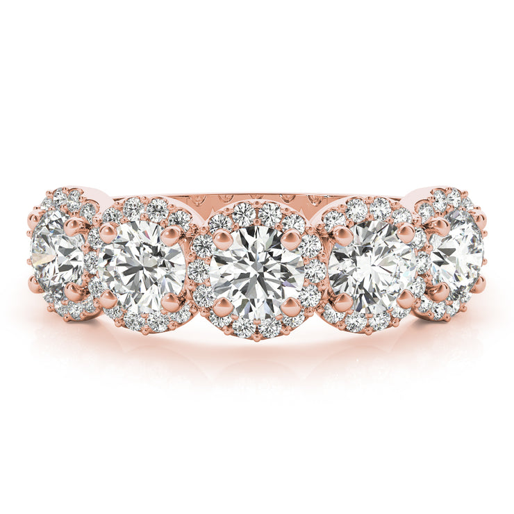 18K Rose Gold 1 1/2 ct tw Diamond Wedding Ring