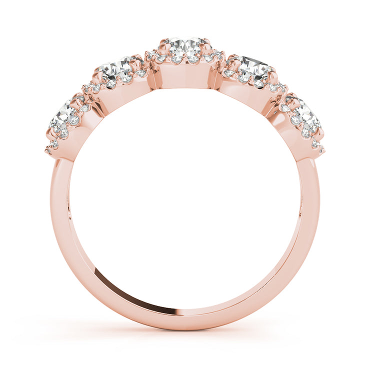 18K Rose Gold 1 1/2 ct tw Diamond Wedding Ring