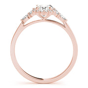 14K Rose Gold 5/8 ct tw Halo Diamond Engagement Ring