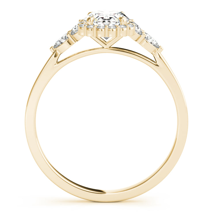 18K Yellow Gold 5/8 ct tw Halo Diamond Engagement Ring
