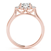 18K Rose Gold 1 1/5 ct tw Halo Diamond Engagement Ring