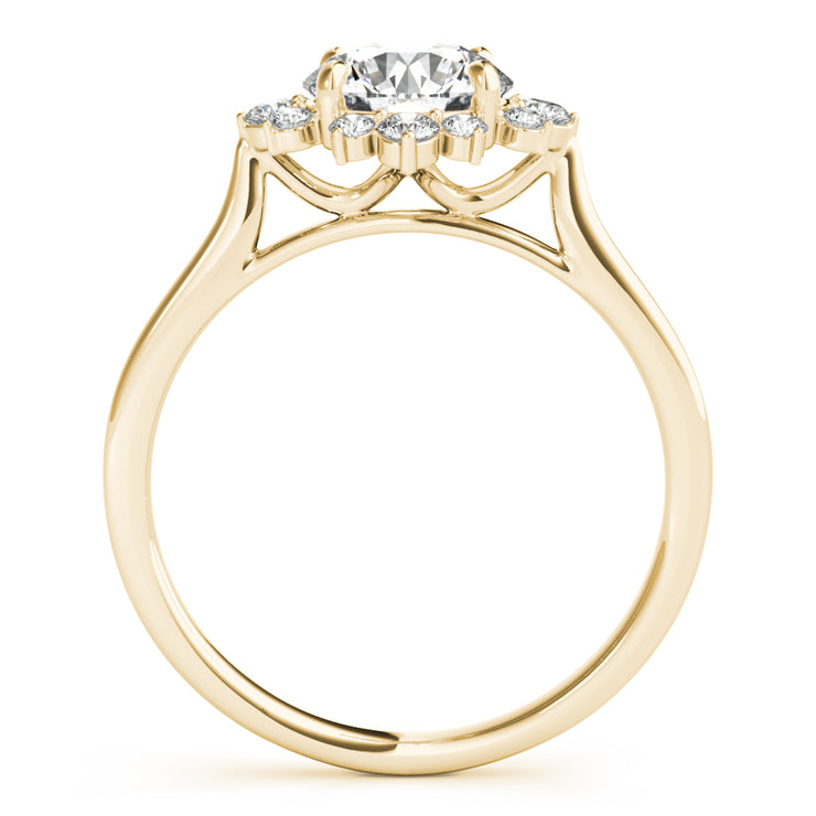 14K Yellow Gold 1 1/5 ct tw Halo Diamond Engagement Ring