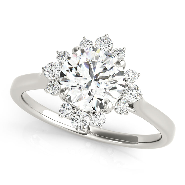Platinum 1 1/5 ct tw Halo Diamond Engagement Ring