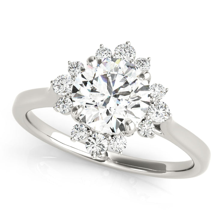 Platinum 1 1/5 ct tw Halo Diamond Engagement Ring