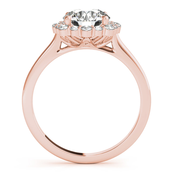 18K Rose Gold 1 1/5 ct tw Halo Diamond Engagement Ring